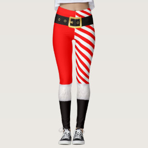 Weihnachtssanta+Kostüme+Rot+Baumwolle+Wolle+Plüsch Leggings
