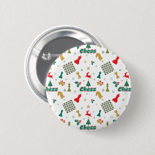 Weihnachtsschach - Stücke, Baum, Holly, Rentier Button