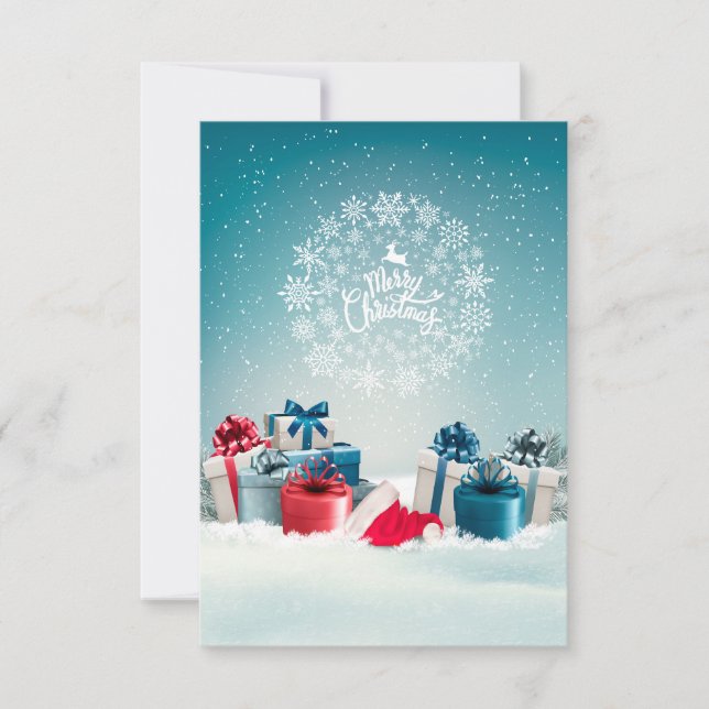 Weihnachtsschachtel Dankeschön Karte (Vorderseite)