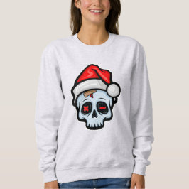 Weihnachtsschädel, Cartoon Stil Sweatshirt