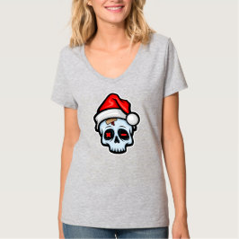 Weihnachtsschädel, Cartoon Stil T-Shirt