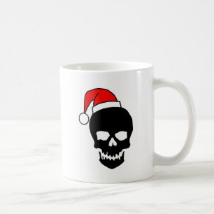 Weihnachtsschädel-Schwarzes Tasse