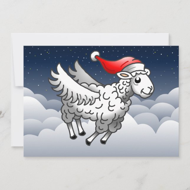 Weihnachtsschaf Feiertagskarte (Vorderseite)