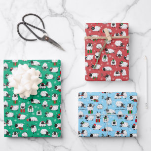 Weihnachtsschaf Geschenkpapier Set