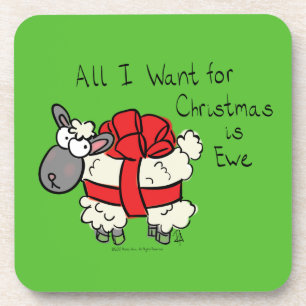 Weihnachtsschaf Kinder Cartoon Getränkeuntersetzer