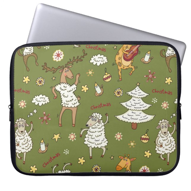 Weihnachtsschaf Laptopschutzhülle (Vorderseite)