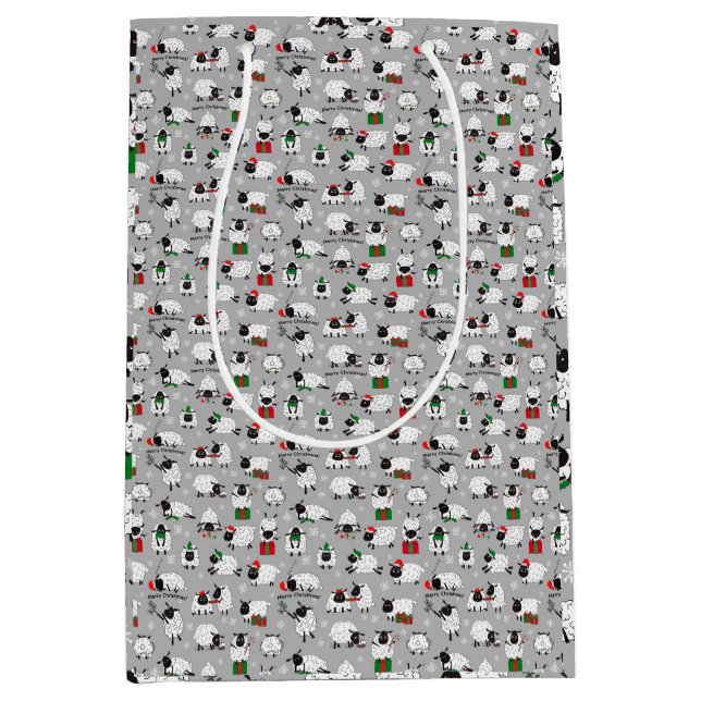 Weihnachtsschaf Mittlere Geschenktüte (Vorderseite)