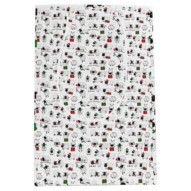 Weihnachtsschaf Mittlere Geschenktüte (Vorderseite)
