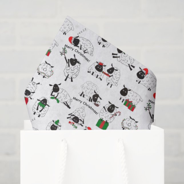 Weihnachtsschaf Seidenpapier (Geschenktüte)