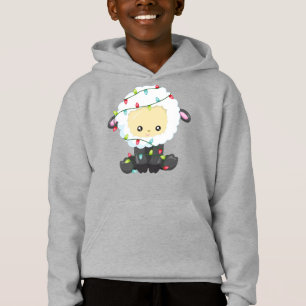 Weihnachtsschaf, Weihnachtslicht, Niedliches Schaf Hoodie