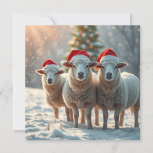 Weihnachtsschafe Feiertagskarte