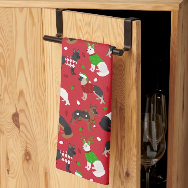 Weihnachtsschäfer Geschirrtuch (Drittel gefaltet)