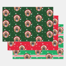Weihnachtsschäfer Hund Schneeflocke Geschenkpapier Set
