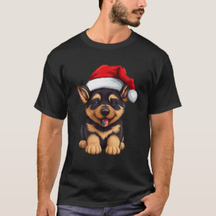 Weihnachtsschäfer Hunde Weihnachtsmannmütze Weihna T-Shirt