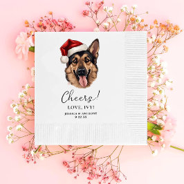 Weihnachtsschäfer Personalisierter Hund Serviette