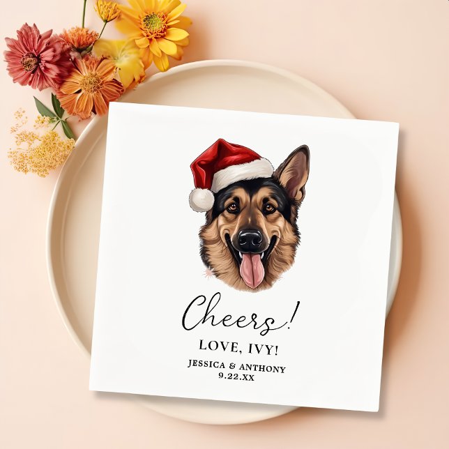 Weihnachtsschäfer Personalisierter Hund Serviette (Von Creator hochgeladen)