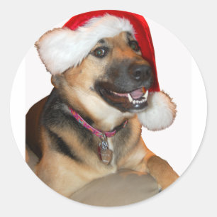 Weihnachtsschäfer Runder Aufkleber