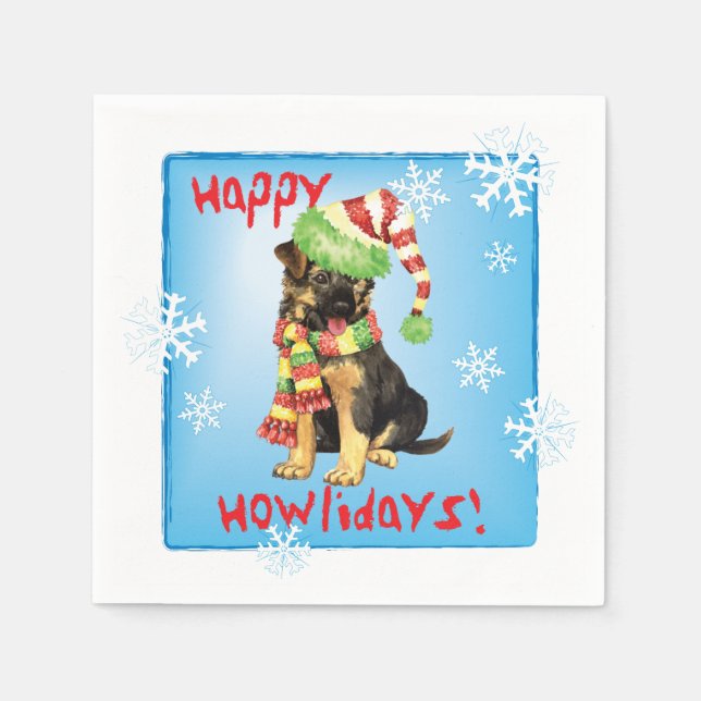 Weihnachtsschäfer Serviette (Vorderseite)