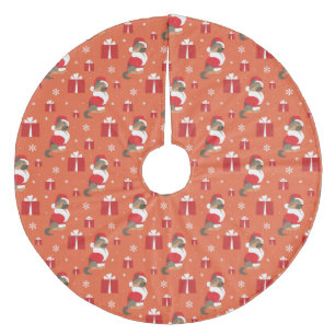 Weihnachtsschäfer und Präsentationsmuster Fleece Weihnachtsbaumdecke