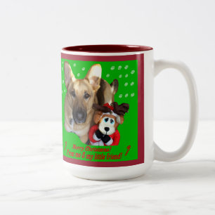 Weihnachtsschäfer und Toy Rentier Zweifarbige Tasse