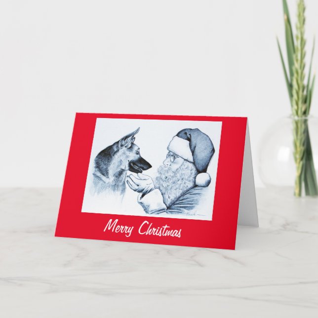 Weihnachtsschäfer und Weihnachtsmann Dankeskarte (Vorderseite)