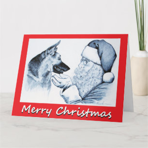 Weihnachtsschäfer und Weihnachtsmann Karte