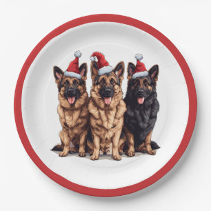 Weihnachtsschäfer Weihnachtshunde Pappteller