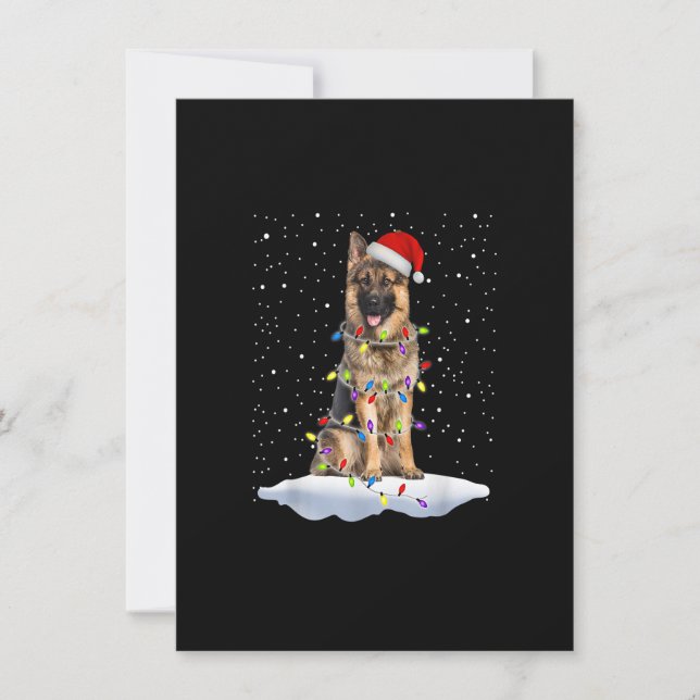 Weihnachtsschäfer Weihnachtsleuchten Hunde Mama X- Einladung (Vorderseite)