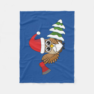 Weihnachtsschale mit Ax und Schneebaum Fleecedecke