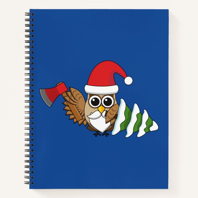Weihnachtsschale mit Ax und Schneebaum Notizbuch (Vorderseite)