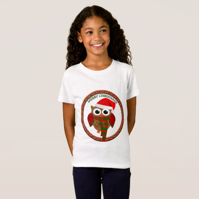 Weihnachtsschale mit rotem und weißem Schal und Hu T-Shirt (Vorne ganz)