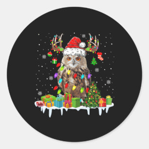 Weihnachtsschale Niedliche Weihnachtsleuchten Rent Runder Aufkleber