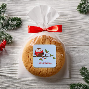 Weihnachtsschale Quadratischer Aufkleber