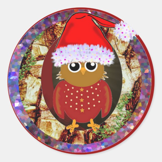 Weihnachtsschale Runder Aufkleber (Vorderseite)