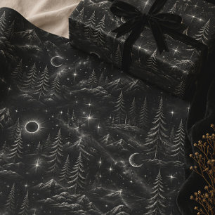 Weihnachtsschatten Gotischer Winterwald Geschenkpapier