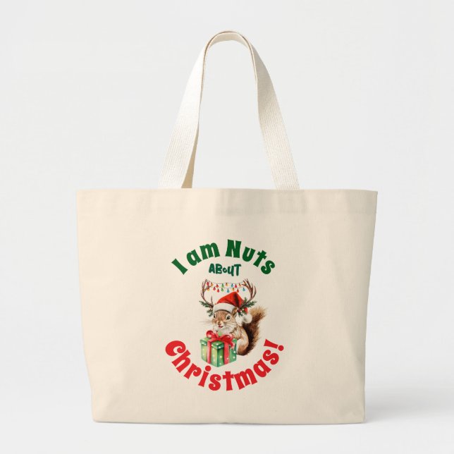 Weihnachtsscheitel mit Antlers Lights Tote Tasche (Vorne)