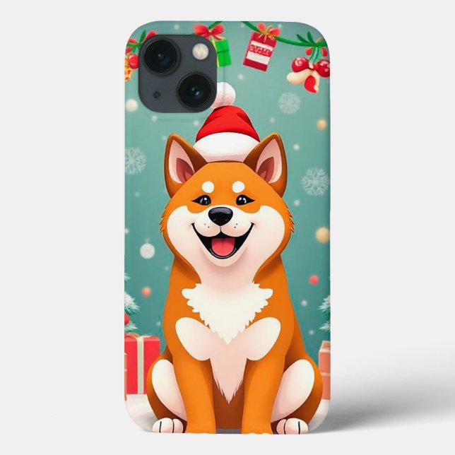 Weihnachtsschiba Inu Case-Mate iPhone Hülle (Rückseite)