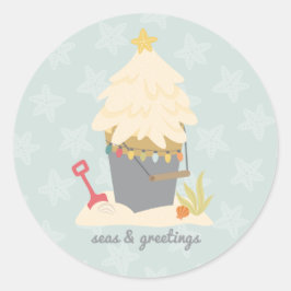 Weihnachtsschiff Runder Aufkleber