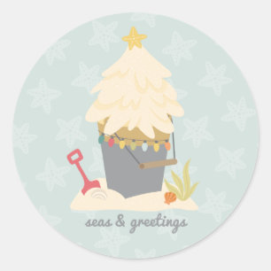 Weihnachtsschiff Runder Aufkleber