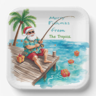Weihnachtsschild für die Fischerei Pappteller