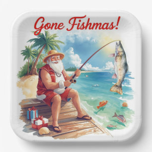 Weihnachtsschild für die Fischerei Pappteller