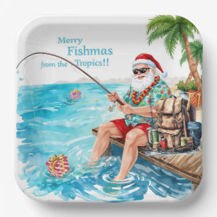 Weihnachtsschild für die Fischerei Pappteller