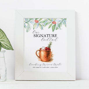 Weihnachtsschilder für Signature Cocktail Bars Poster