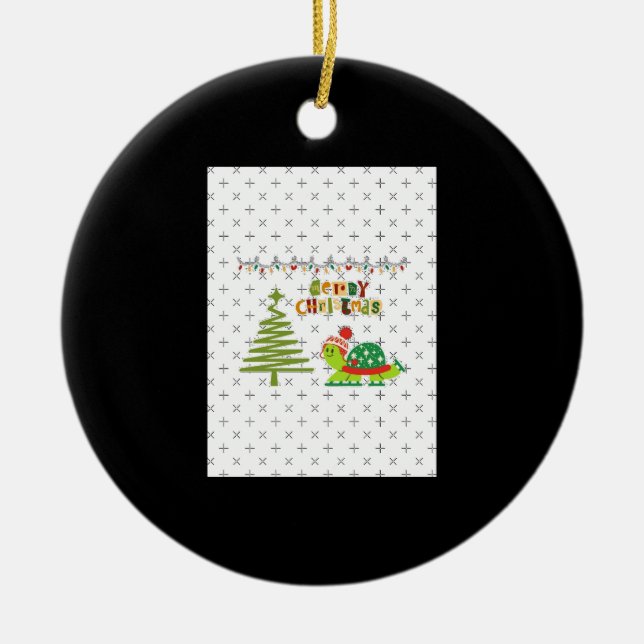 Weihnachtsschildkröte Keramik Ornament (Vorne)