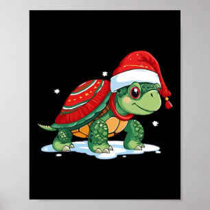 Weihnachtsschildkröte Santa Sea Turtle Beach Lover Poster