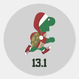 Weihnachtsschildkrötenläufer 13,1 runder aufkleber