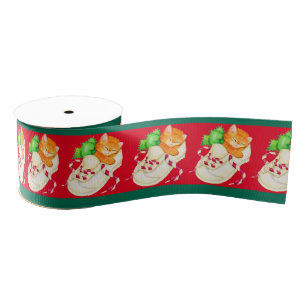 Weihnachtsschläfriges Kätzchen-Katzenband Ripsband