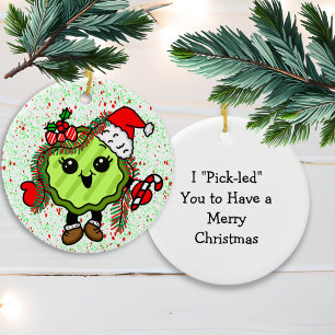 Weihnachtsschlange   Funny Holiday Pickle Keramik Ornament