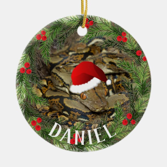 Weihnachtsschlange Keramik Ornament (Vorne)