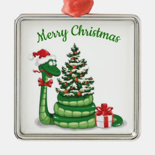 Weihnachtsschlange Silbernes Ornament